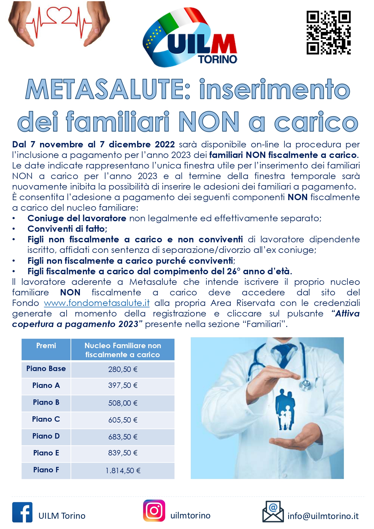 Metasalute finestra di inserimento dei familiari